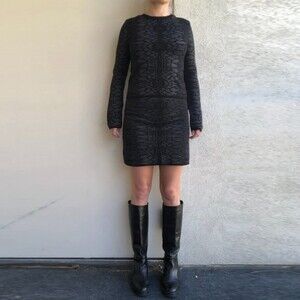 Zara Knitwear Black & Grey Skirt Size S